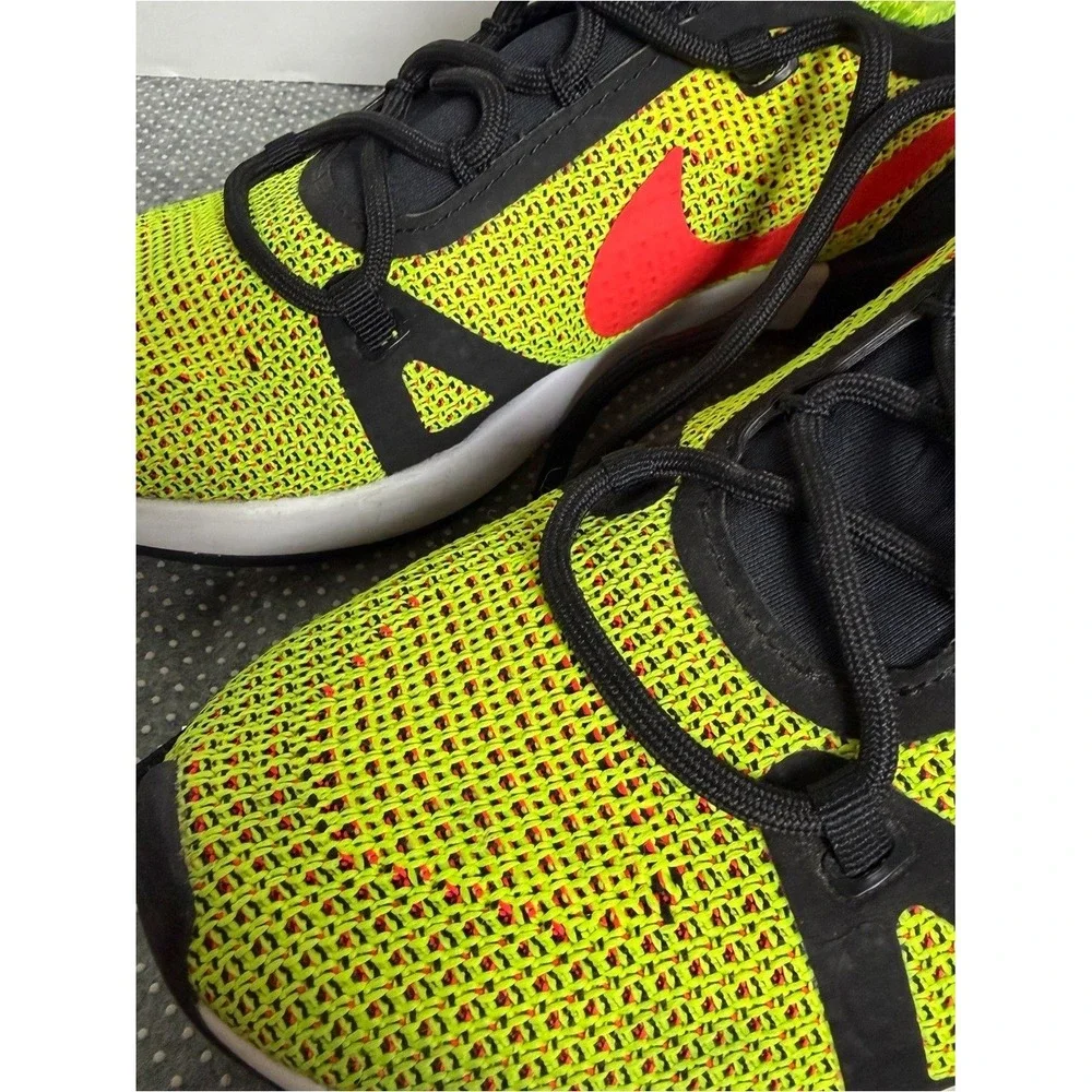 Nike Kids' DualRacer Running Shoes - Neon Yellow with Red Swoosh